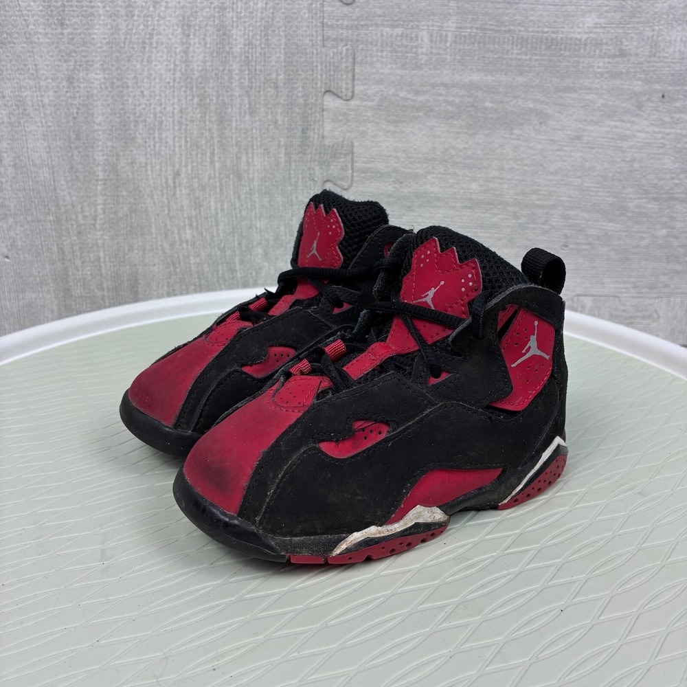 Nike Air Jordan Black Red True‎ Flight Bred Shoes Sneakers CU4936-001 Toddler 8c